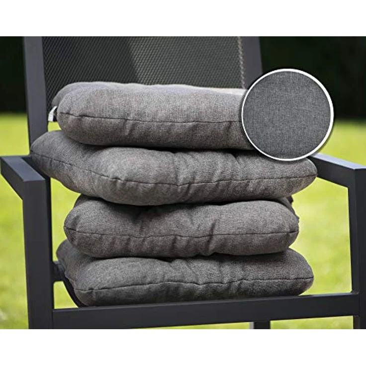 sunnypillow Stuhlkissen 4er Set Stuhlkissen 40x40 cm Bequeme 8cm, Polsterauflage Auflage für Stühle / Bänke – Bild 6
