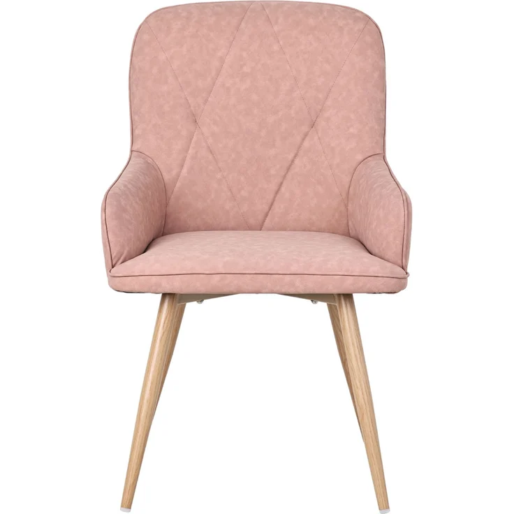 HOMAVO Esszimmerstuhl 2 Stück mit Armlehnen Lederlook Pink 57x62x87cm, YZ3 – Bild 3