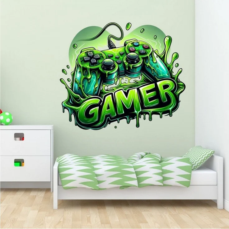 nikima Wandtattoo 259 Wandtattoo Gamer - Größe 500 x 500 mm (PVC-Folie), in 4 vers. Größen – Bild 2