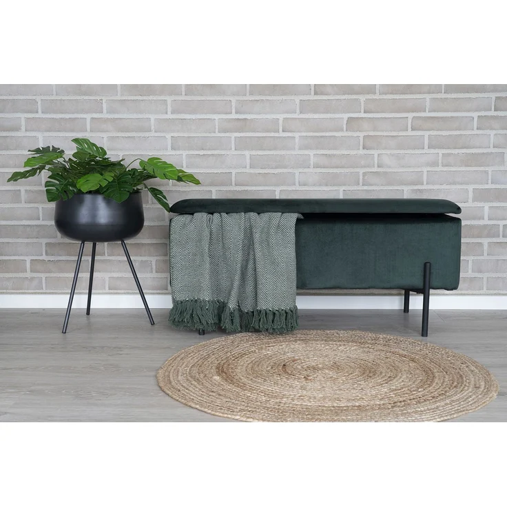 House Nordic Bank mit Stauraum, Velours, grün, 95x36,5x43 cm, HN1206 – Bild 4