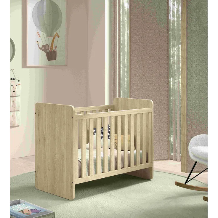 VIPACK 'Sam' Babybett, Spanplatte Eiche Melamin Dekor natur, 60 x 120 cm