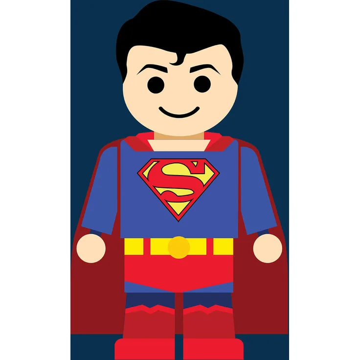 Leinwandbild Kinderzimmer Blau Rot Superman 50x70 DD123202 Keilrahmen Wandbild