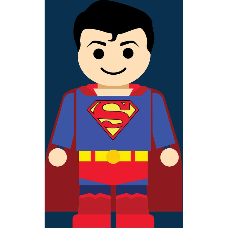 Leinwandbild Kinderzimmer Blau Rot Superman 50x70 DD123202 Keilrahmen Wandbild – Bild 1