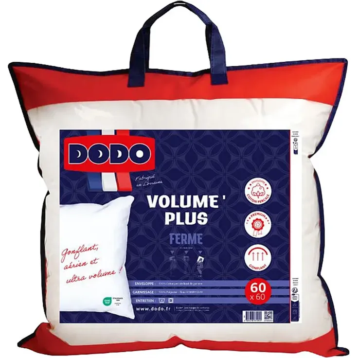 DODO - PURE CONFORT Kopfkissen Stoff Weiß - B 60 cm x H 15 cm x L 60 cm