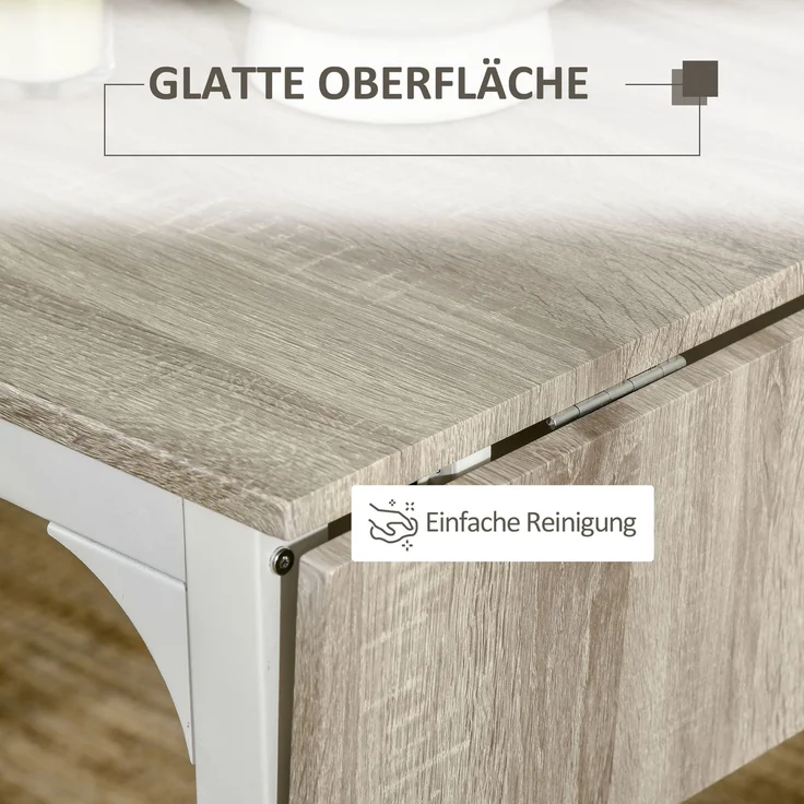2-teilige Sitzgruppe, Klappbarer Esstisch mit 2 Stühlen, Klapptisch, 110 cm x 70 cm x 75 cm, Weiß + Natur--Natur+Weiß--75x70x110cm--YOUDENOVA – Bild 9
