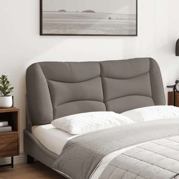 vidaXL Kopfteil-Kissen Taupe 140 cm Stoff – Bild 10