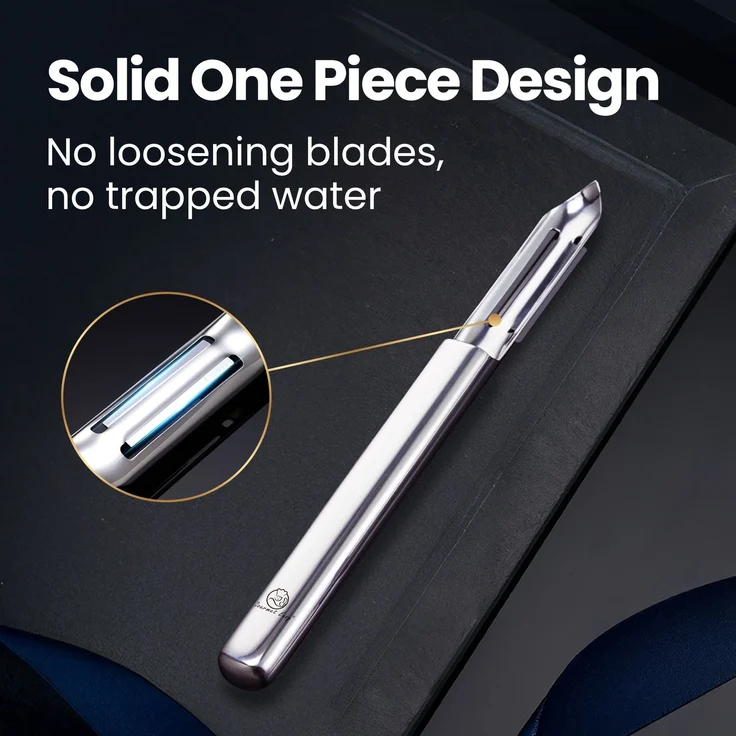 I-Sparschäler Deluxe,I-Gemüseschäler Deluxe, Edelstahl, nahtloses Design, ultrascharf für Kartoffeln – Bild 3