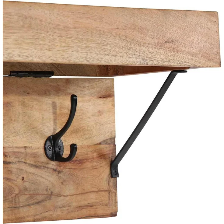 vidaXL Garderobenständer 73 x 19 x 23 cm Braun Massivholz Akazie 4102746 – Bild 8
