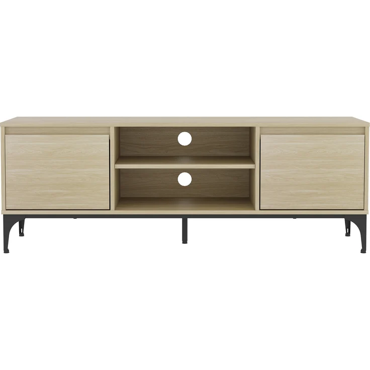 Fernsehschrank Kistiandi 140x40x50 cm Eicheoptik, hell [en. casa] – Bild 6