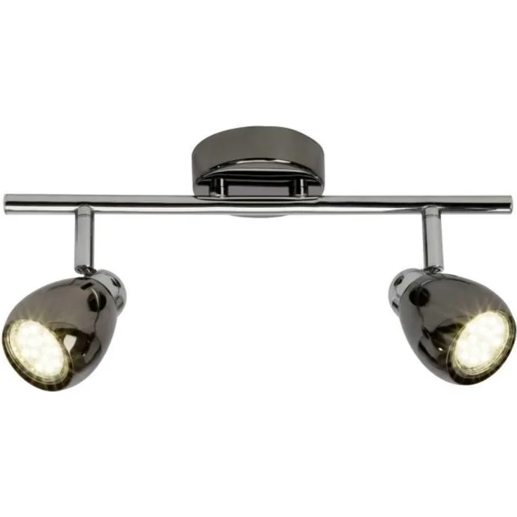 Brilliant Leuchten No. G21713-76 LED Spotrohr Milano GU10 2-flammig chrom schwarz