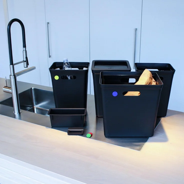Plast Team Avedøre Abfalleimer 20 l aus recyceltem Kunststoff schwarz – Bild 3