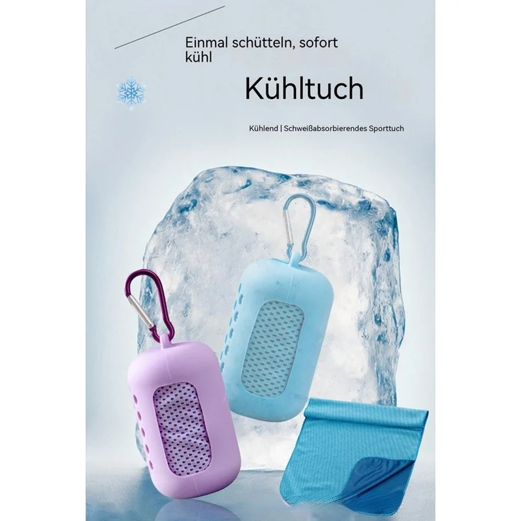Blusmart Sporthandtuch Kühlendes Sporthandtuch, (Schnelltrocknendes Handtuch), Zweiteiliges Set (Silikonbezug + Handtuch) – Bild 3