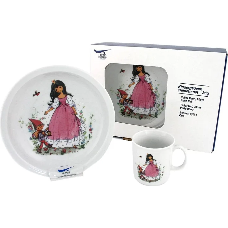 Triptis Kindergeschirr-Set Triptis Schneewittchen Kinderset 3tlg, 1 Personen, Porzellan
