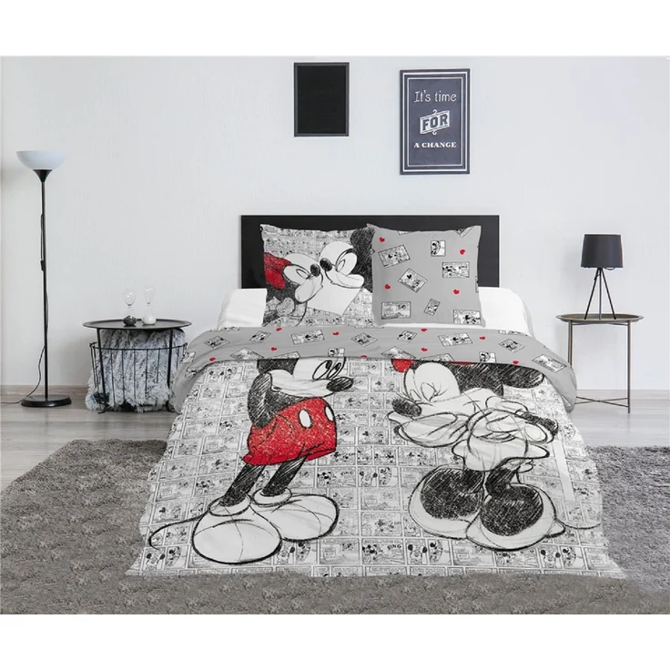 Disney Mickey Mouse Doppelbettwäsche Set – 1x Deckenbezug 240x220 cm & 2x Kissenbezüge 63x63 cm aus Mikrofaser – Bild 2