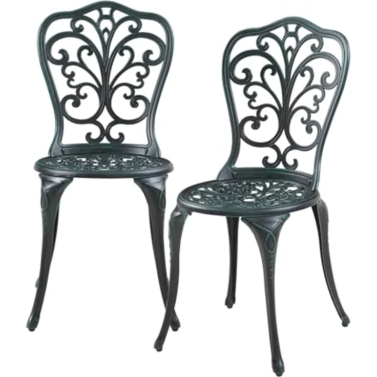 Bistro-Set Lupsam 3-tlg. Aluminiumguss Dunkelgrau mit grüner Patina [casa. pro] – Bild 9