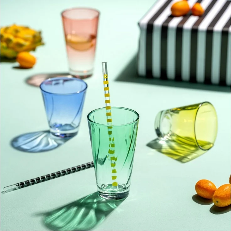 LEONARDO Gläser-Set Trinkglas, TWIST, 215 ml, farbig sortiert, 4er-Set, 4-tlg, Glas, Whiskybecher, spülmaschinengeeignet – Bild 3