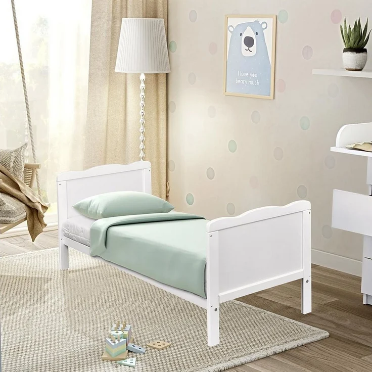 Baby-Delux Babybett Max, Kinderbett 60x120 cm weiß höhenverstellbar mit Beißschienen Matratze – Bild 3