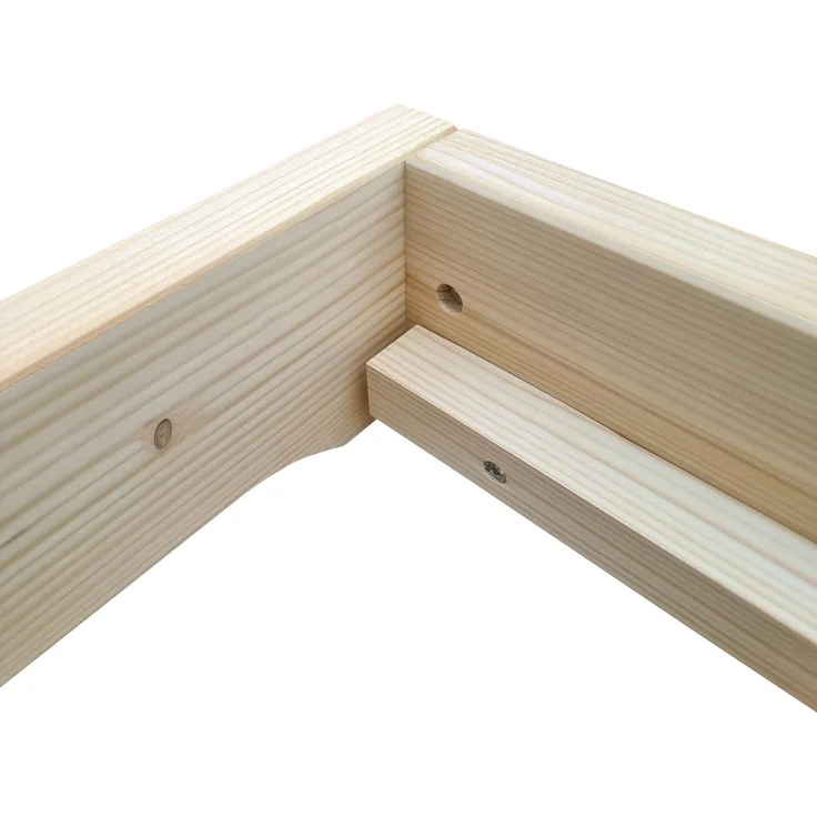 Erst-Holz Futonbett platzsparend extra niedriges Studentenbett 140x200 Fichte Tanne geölt, Rollrost inkl. – Bild 7