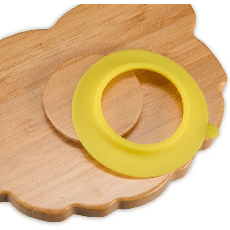 Relaxdays Baby-Teller mit Saugnapf "Löwe", BPA-frei, Phthalat-frei & Formaldehyd-frei, Bambus, 3x23,5x18 cm – Bild 6