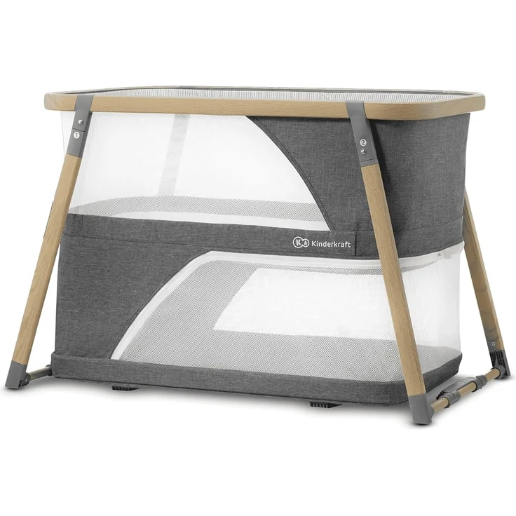 Kinderkraft Kinderreisebett 4 in 1 SOFI, Babybetten, Kinderbett, Baby Zustellbett, Reisebett mit Zubehör, mit Laufgitterfunktion, Modernes Design, Kleine Abmessungen nach Zusammenklappen, Grau – Bild 1