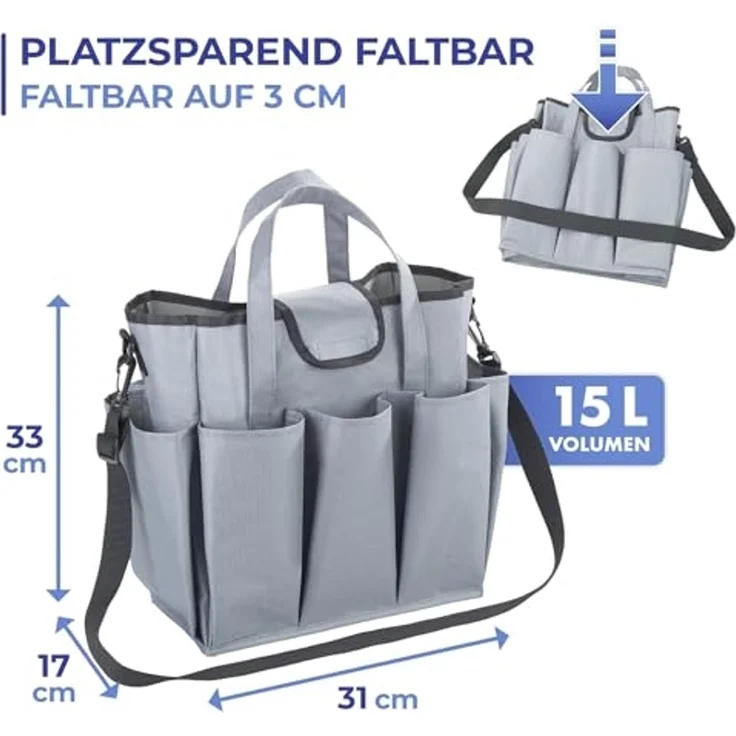 Maximex Organizer Universal-Caddy 8 Taschen, faltbare Tragetasche für zuhause und unterwegs, 15 Liter – Bild 6