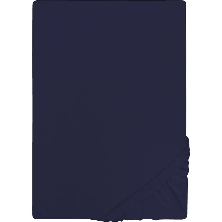 Biberna Jersey-Spannbetttuch, 100 % Baumwolle, Marine, 1x 180x200 cm - 200x200 cm – Bild 5