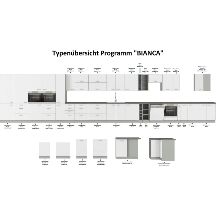 Küche Bianca Ecke IV 210x330 Küchenzeile Hochglanz Grau Weiss Küchenblock Grey – Bild 11
