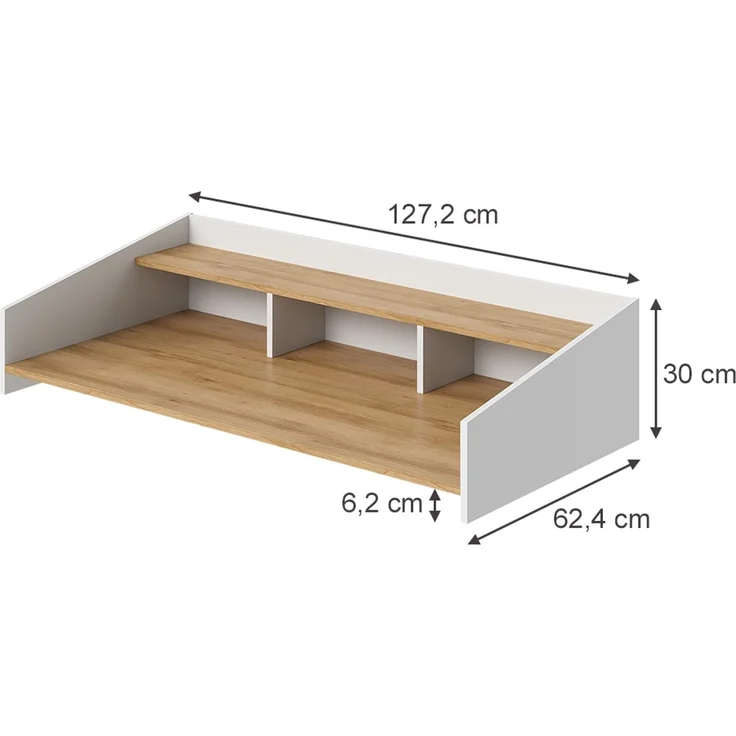 Aufsatzregal Viktor Artisan-Eiche/Weiß 127.2x30 cm Vicco – Bild 2