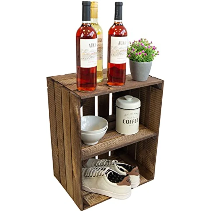 Kistenkolli Altes Land Allzweckkiste Obstkistenregal quer "Johanna" schwarzbraun (Spar-Set) – Bild 4