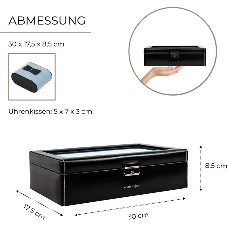 Friedrich23 Uhrenbox Bond mit Glasdeckel für 10 Uhren – Bild 1