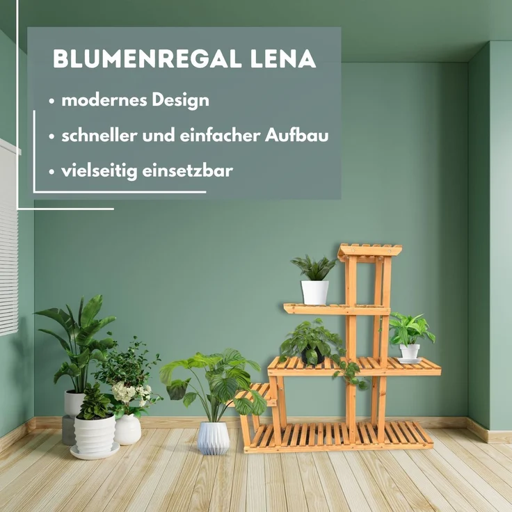 Coemo Blumenregal Lena Pflanzenständer mit 5 Ebenen Blumenständer Pflanzenregal – Bild 4
