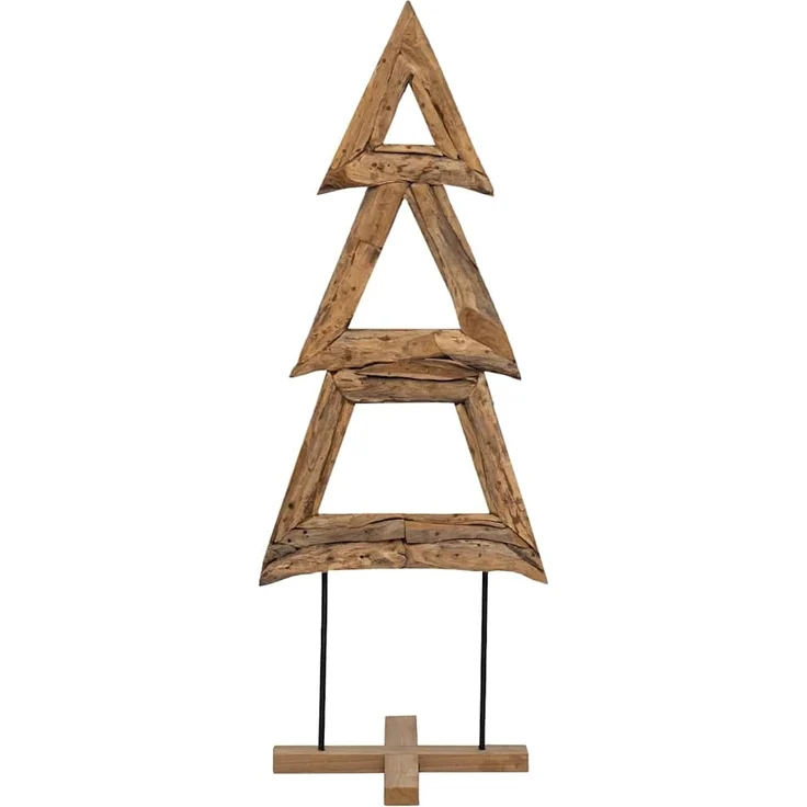 vidaXL Weihnachtsbaum mit Ständer Braun 90 cm Massivholz Teak 42017926 – Bild 4