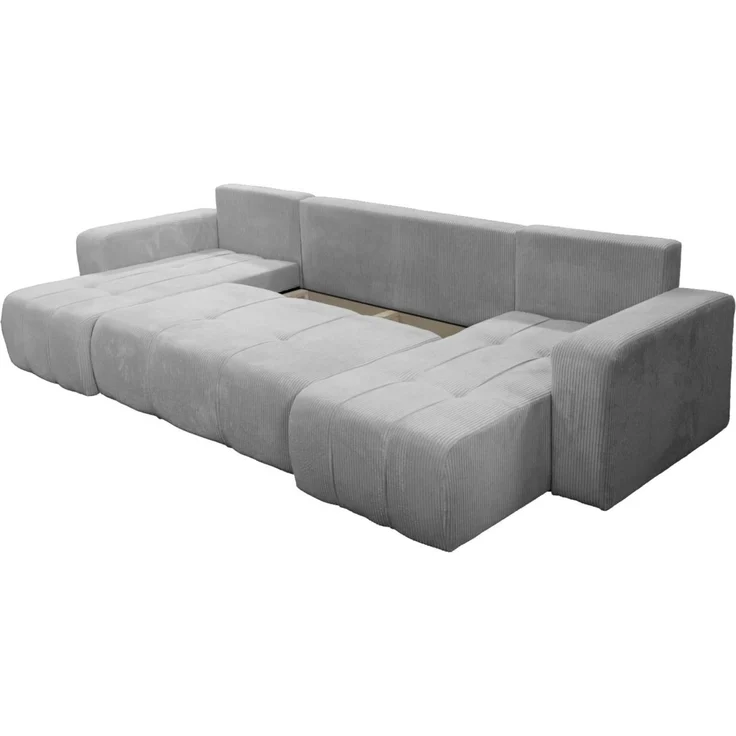 Wohnlandschaft mit Schlaffunktion DAGNY Sofa U-Form in Stoff Poso Grün – Bild 2