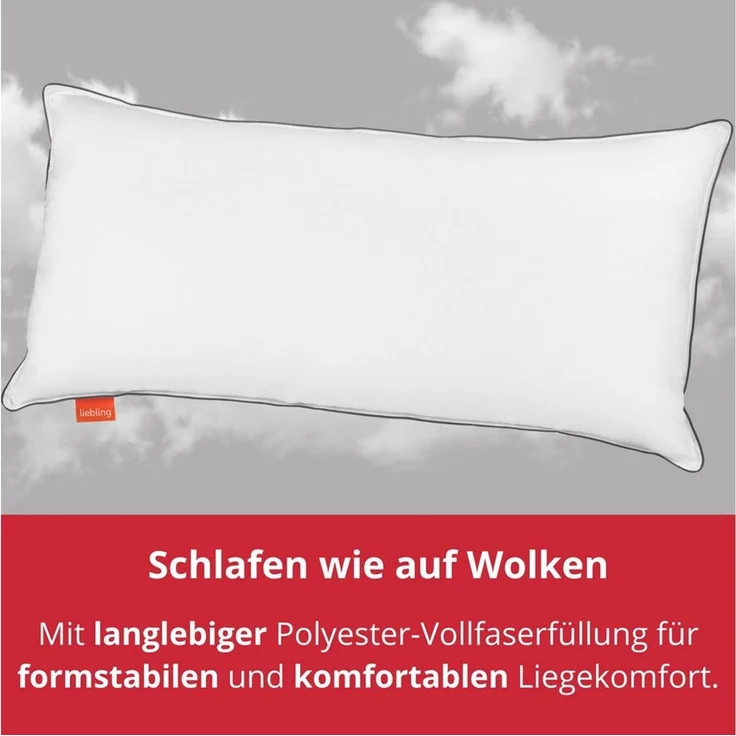 liebling Kopfkissen höhenverstellbares Hotelkissen, Füllung: Polyester Vollfaser, Seitenschläfer, Bauchschläfer, Rückenschläfer, Made in EU – Bild 4