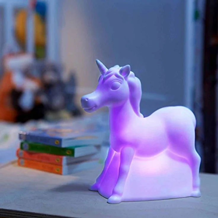 ThumbsUp! Stimmungslampe "Einhorn", Farbwechsel LED Nachttischlampe in Weiß, Druckfeder, 645 Blätter – Bild 7