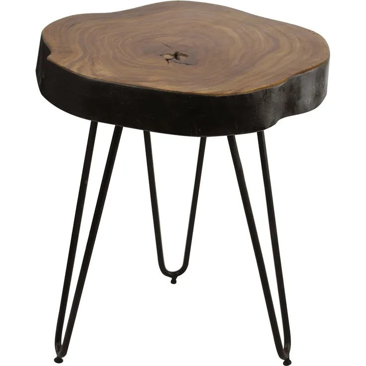 Wohnling Massivholz Sheesham Beistelltisch 35x35 cm