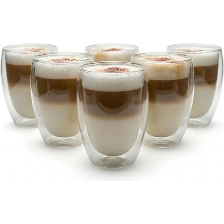 BigDean Latte-Macchiato-Glas 300ml doppelwandige Latte Macchiato Gläser Borosilikatglas, 6-tlg, Borosilikat-Glas, Doppelwandig, Borosilikatglas, Spülmaschinenfest – Bild 1