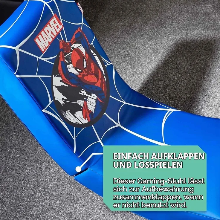 X Rocker Gaming-Stuhl Marvel™ Floor Rocker im Spider-Man Design - blau – Bild 4