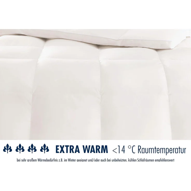 Irisette Daunendecke Nora extra warme Winterdecke, aus 100% Baumwolle 100% Daune mit Aufbewahrungstasche, 155x220 cm, weiß – Bild 3