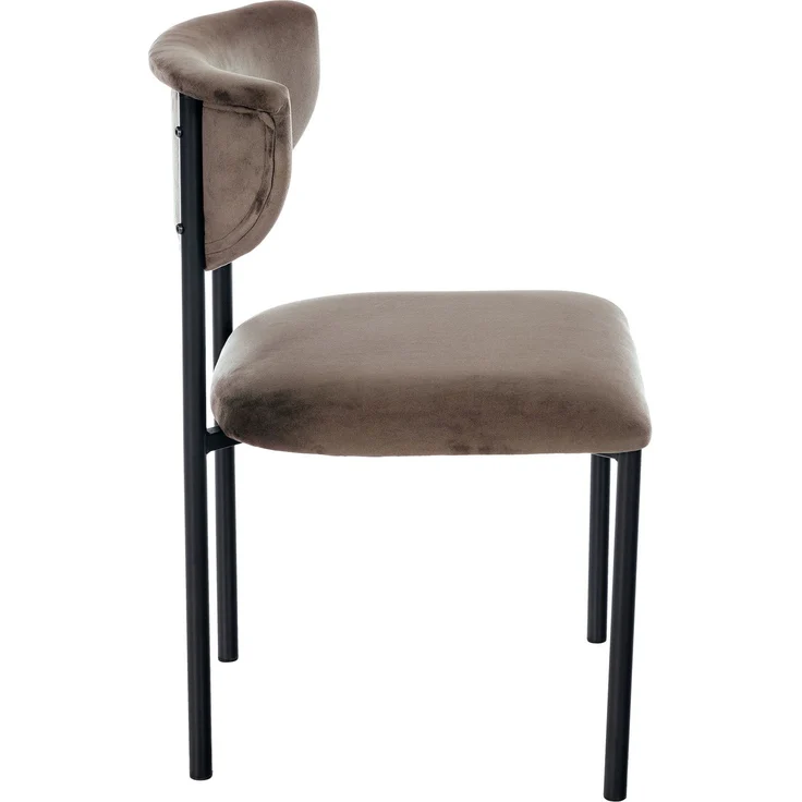 CLP Esszimmerstuhl Gambell mit Rückenlehne gepolsterter Samtbezug,braun – Bild 7