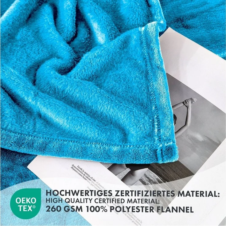 Wohndecke Charme, aus flauschigem Flanell, verschiedene Größen und Farben, Kubus – Bild 3