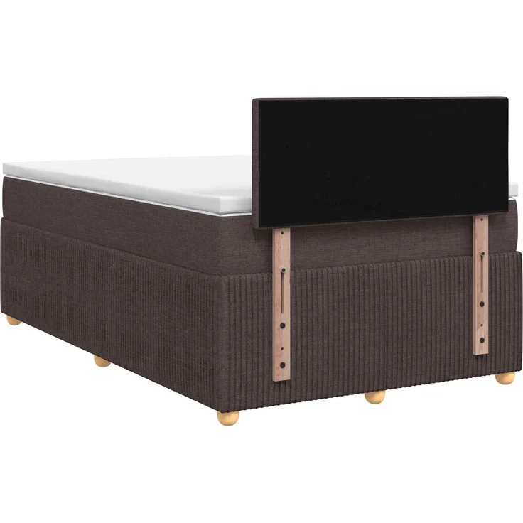 vidaXL Boxspringbett mit Matratze Dunkelbraun 120 x 200 cm Stoff 3451443 – Bild 8