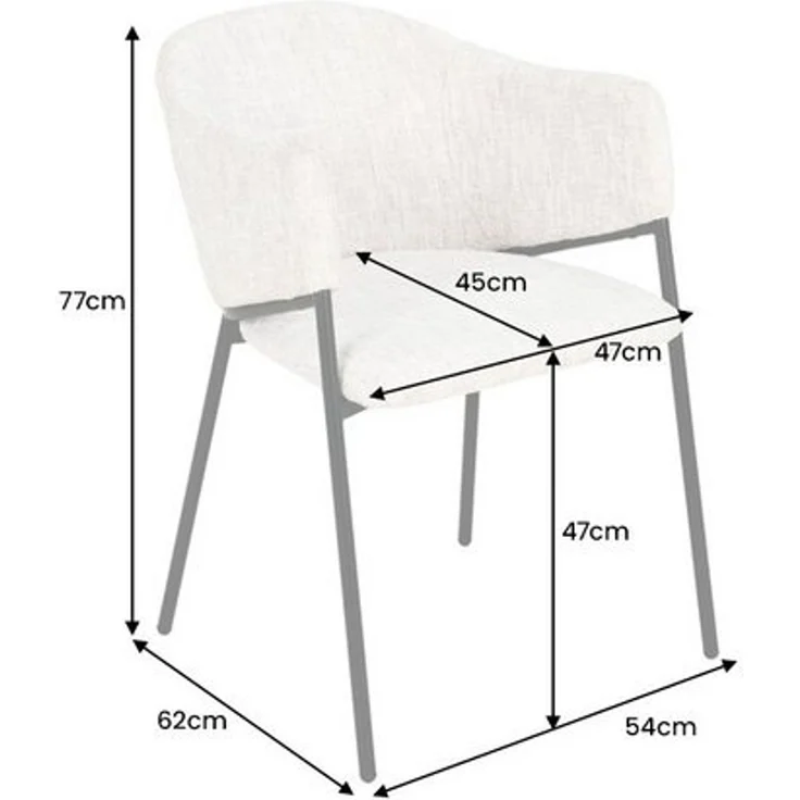 riess-ambiente Esszimmerstuhl NOBLESSE grau / schwarz - Chenille, Metallgestell, Retro, Armlehnen (Einzelartikel, 1 St), halbrunder Stuhl - ideal für Küche, Ess-, Arbeits-. Wohnzimmer & Büro – Bild 4