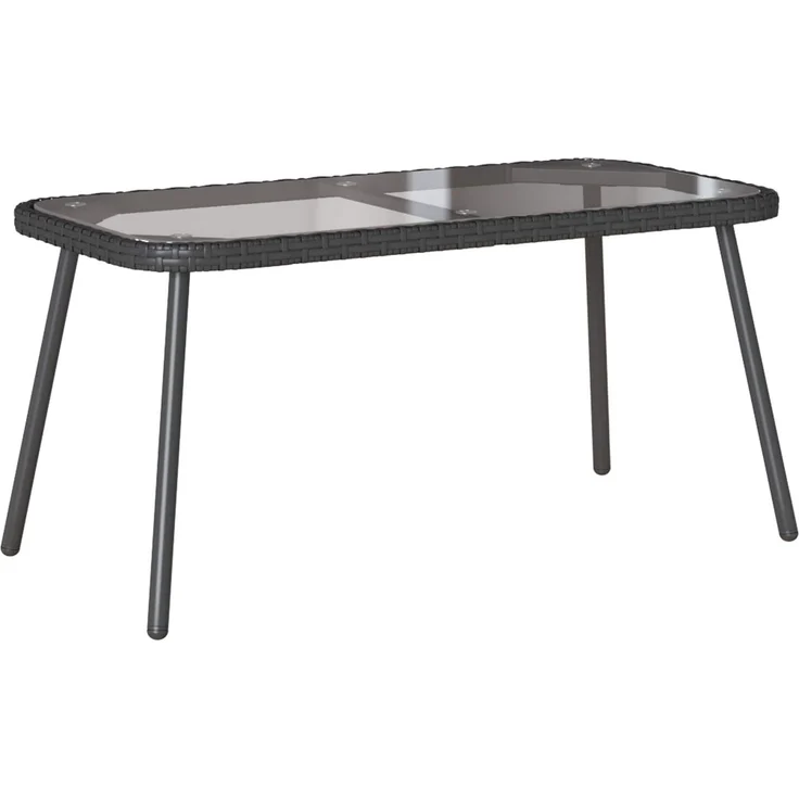 vidaXL Couchtisch Schwarz 90 x 45 x 43 cm Poly-Rattan 4108267 – Bild 1