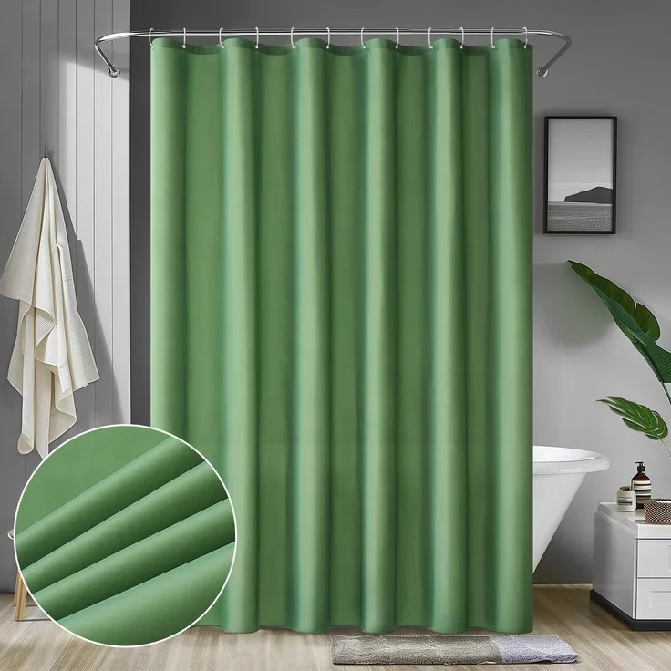 MIULEE Duschvorhang 180x200cm Grün Wasserdicht Badvorhang Schnelltrocknend