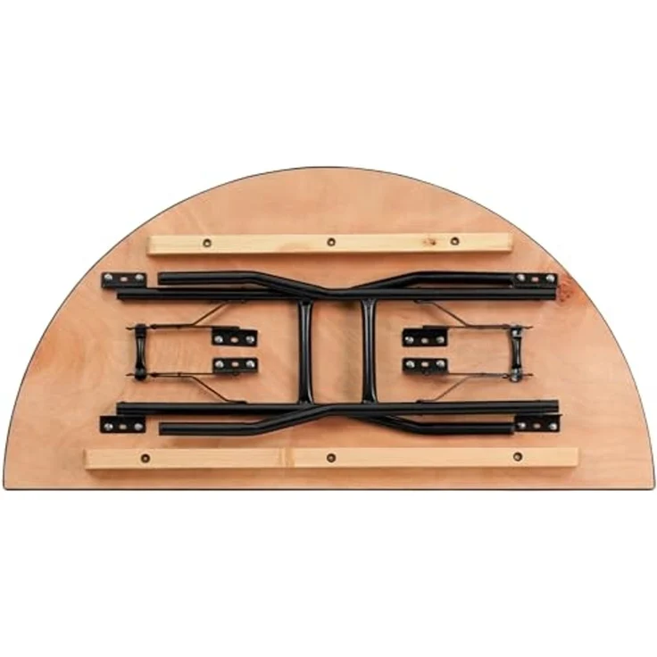 Flash Furniture Furman 1,2 m Halbrunder Allanlass-Holz-Klapptisch Event-Tisch, faltbar, tragbar, halbrund, Banketttisch mit Holzplatte, Natur/Schwarz – Bild 7