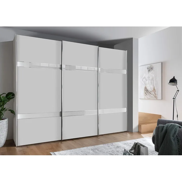 WIEMANN Rialto Kleiderschrank, Schwebetürenschrank, Schlafzimmerschrank, mit Schiebetüren, Breite 300 cm, in weiß, Holz, B/H/T 300 x 236 x 67 cm