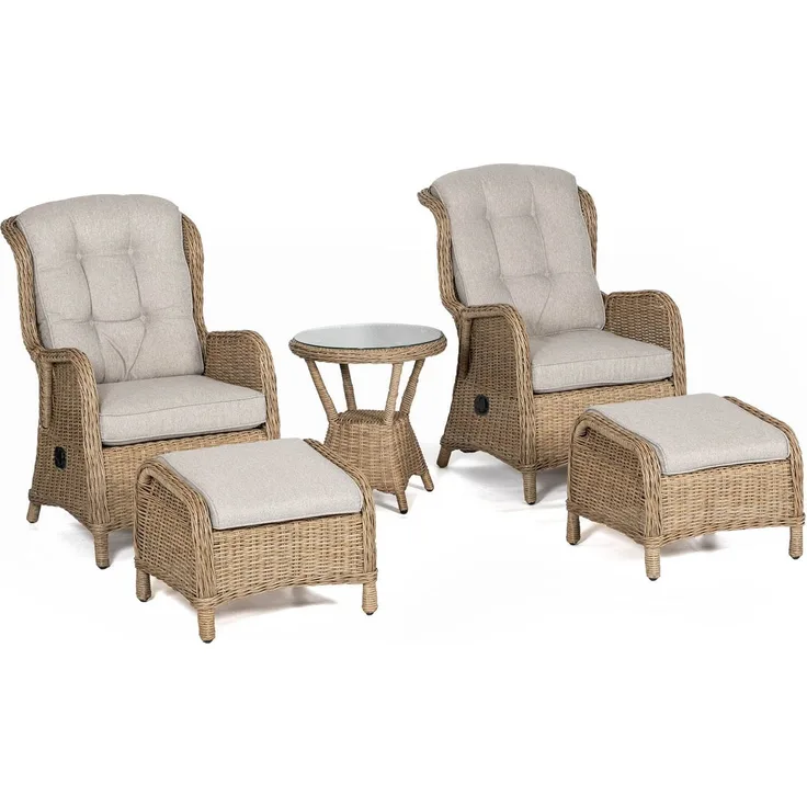 osoltus Sandy Beach Set Alu Korbsessel Ohrensessel verstellbar 5 tlg