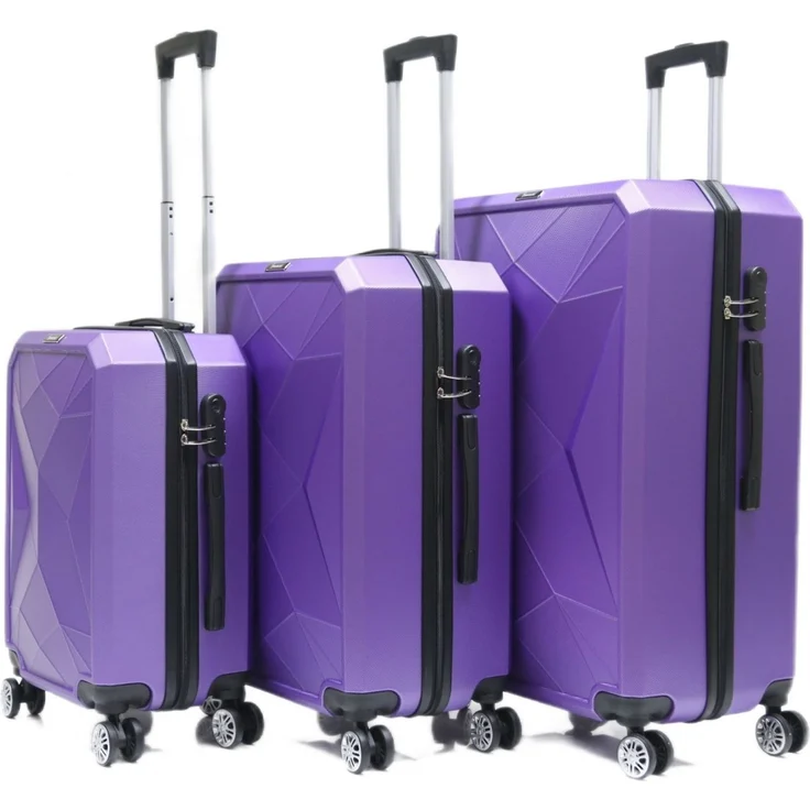 Rungassi Hartschalenkoffer Trolley Reisekoffer Koffer Set CF-ABS03 lila