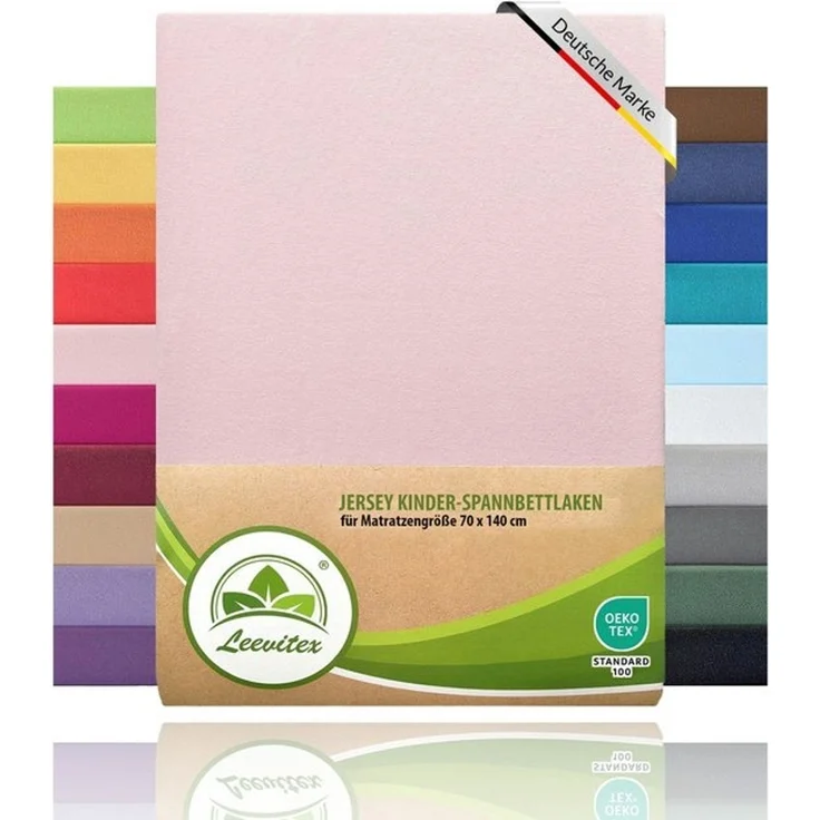 leevitex® Spannbettlaken Spannbettlaken Kinder Spannbettlaken Premium 170 g/m², Gummizug: Rundumgummizug, (1 Stück), schwer & blickdicht, 100% Baumwolle, 70 x 140 cm – Bild 4
